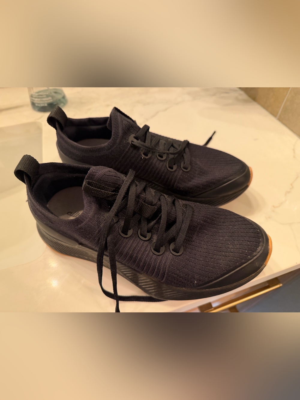 Allbirds Women's Tree Gliders, natural black/rugged khaki sole, worn a few times